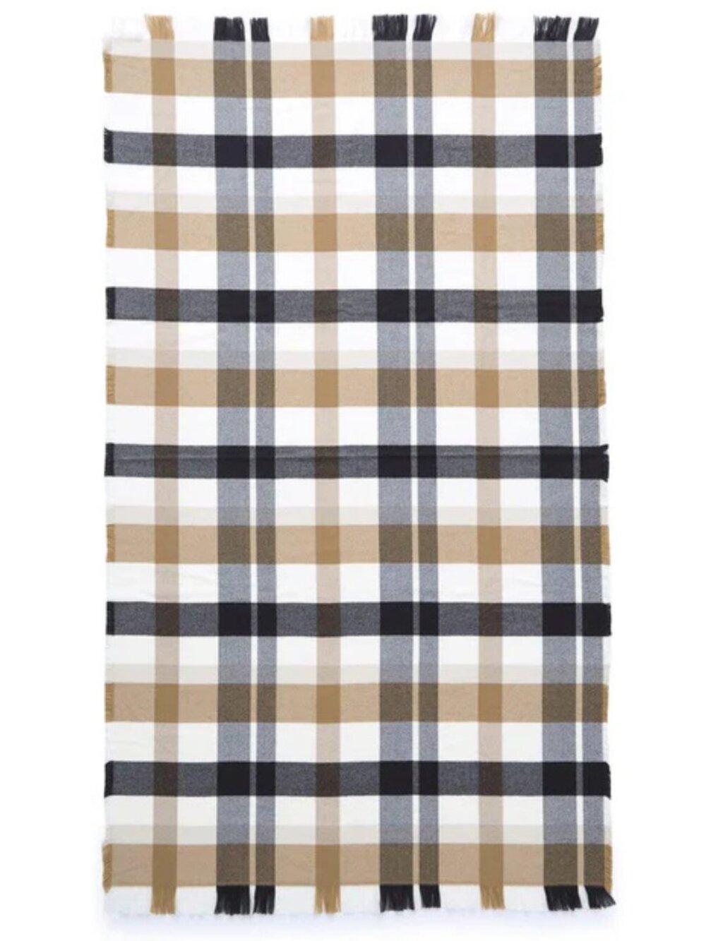 Vera Bradley Plaid Tiger's Eye Neutral Blanket Wrap - Picture 2 of 5